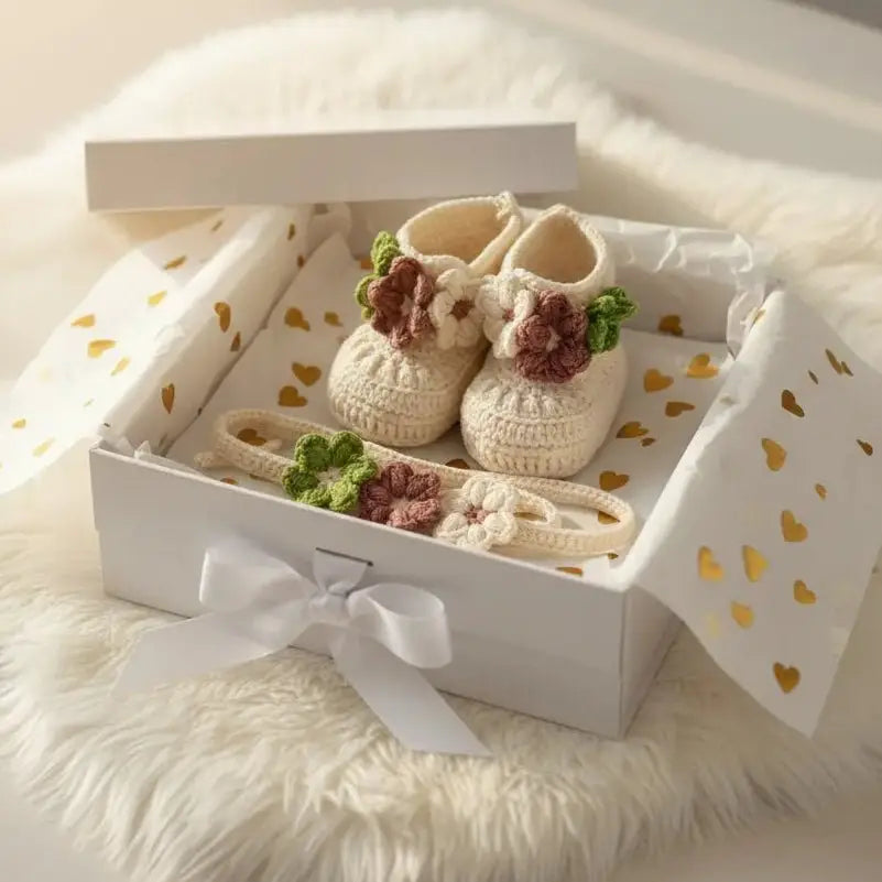 Crochet Baby Booties and Headband