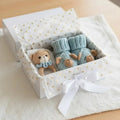 Handmade Crochet Newborn Bear Rattle & Booties Gift Set – Baby Shower Gift