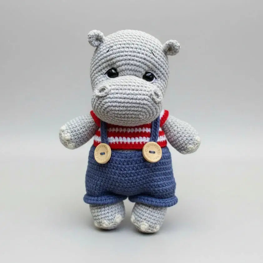 Handmade Crochet Hippo Toy