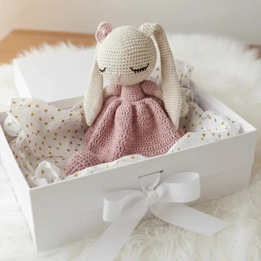Handmade Crochet Long Ear Sleeping Bunny Toy