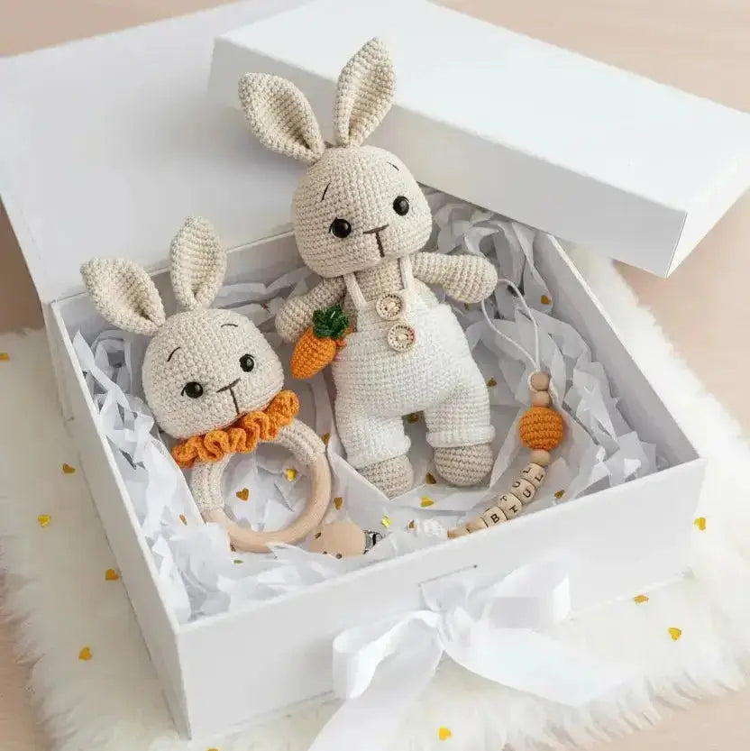 Handmade Crochet Bunny Toy with Carrot