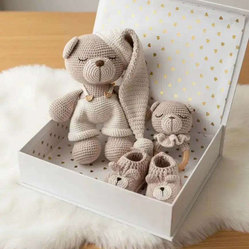 Handmade Crochet Sleeping Teddy Bear