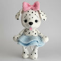 Handmade Crochet Dalmatian Dog Toy in Blue Skirt