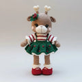 Handmade Crochet Reindeer Toy in Xmas Dress