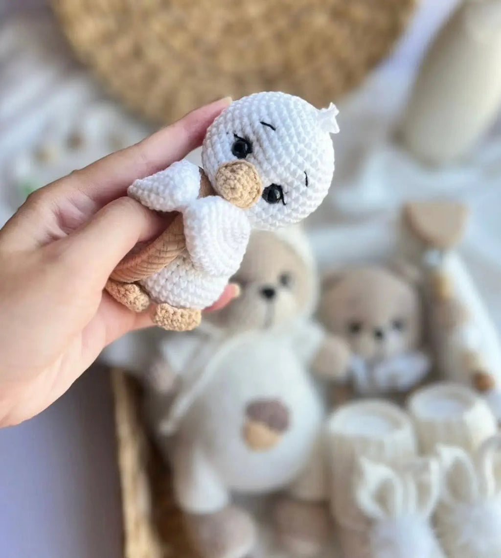 Handmade Crochet Newborn Teddy Bear Gift Set (5pc) – Baby Shower Gift