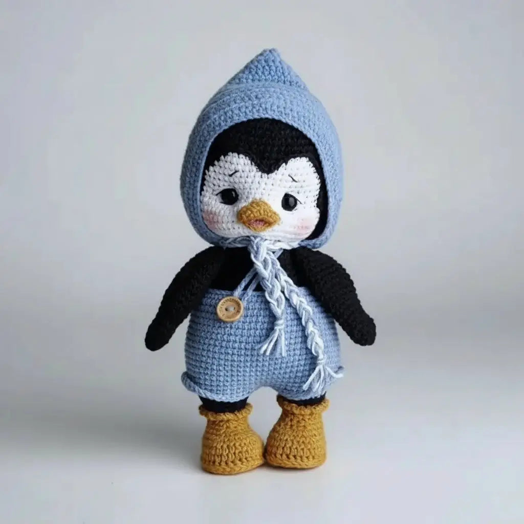 Joy Penguin – Handmade Crochet Penguin, Customisable Crochet Animal Toy with Changeable Outfit