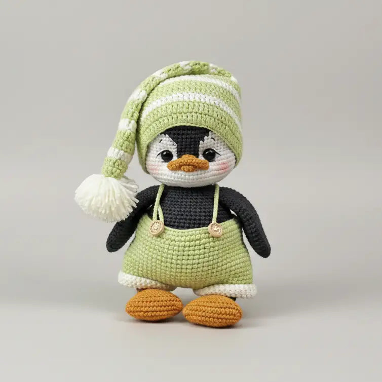 Joy Penguin – Handmade Crochet Penguin, Customisable Crochet Animal Toy with Changeable Outfit