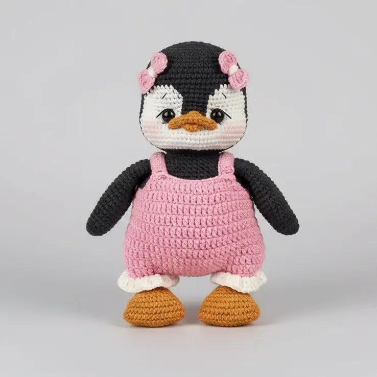 Joy Penguin – Handmade Crochet Penguin, Customisable Crochet Animal Toy with Changeable Outfit