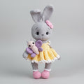 Handmade Crochet Bunny Toy in Fancy Yellow Dress with Butterfly