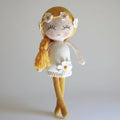 Handmade Crochet Blonde Girl Doll – Braided Hair and Daisy Dress, Gift for Kids
